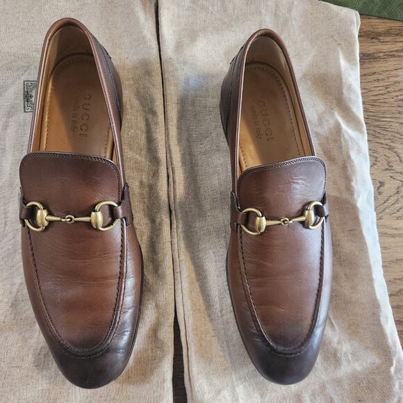 Brown Gucci Jordaan Horsebit Loafer Guccis Mens 8 (US9) main image 9